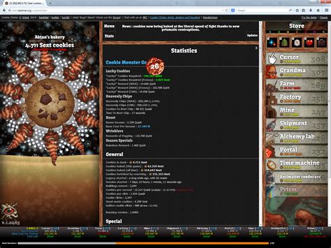 Cookie monster cookie clicker - Cookie Monster is an addon you can load into Cookie Clicker, that offers a wide range of tools and statistics to enhance the game. It is not a cheat interface – although it does …